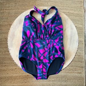 Coastal Blue One Piece Swim Suit, Sz 4-6